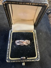 Helzberg HDS fine diamonds 10k Rose Gold Diamond Twist Ring Sz H1/2 Beautiful