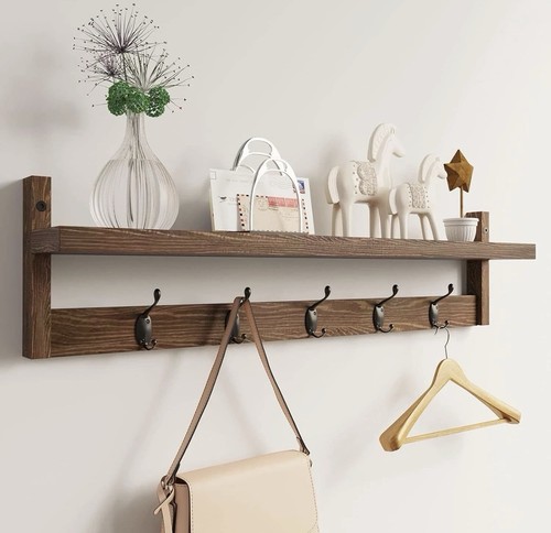 Wall mounted wooden coat rack - mounted,