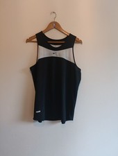 Authentic Nike Black With White Strip Vest Top Size Large