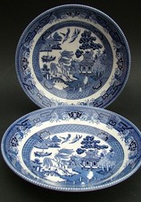 TWO Churchill Blue Willow Wide
