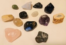 Collection of 13 Beautiful Genuine Crystal Tumblestones for Healing & Wellbeing