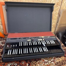 Vintage 1960s Vox Super Continental Italian Black Red Organ w Legs Case Complete
