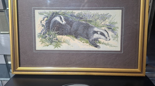 Cash silk woven picture - , badger