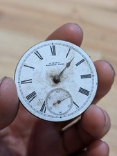 Original Antique A.W.W & Co Waltham Mass Pocket Watch Movement & Dial