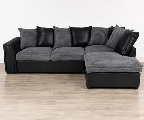 Grey cord corner - corner, sofa