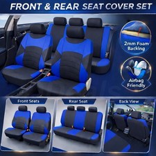 Car Seat Covers Blue Black