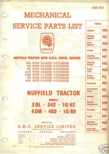 Nuffield tractor 3dl 4dm 342 - nuffield,