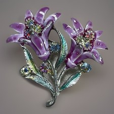 Vintage purple enamel lily - vintage,