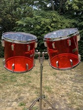 Two  14” x 14” Concert Toms. "Sonor Champion Acryl Centenary Set" 1975.