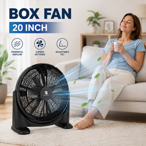 Box fan powerful air - powerful,