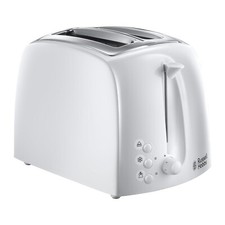 Russell Hobbs Textures 2 Slice Toaster Frozen Reheat & Cancel Functions - White