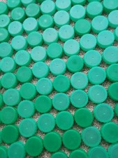 100 Green Plastic Milk Bottle Tops Lids Craft Art Supplies School Upcycle