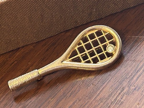 Tennis brooch gold - tone, racket