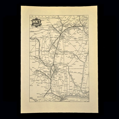 Vintage mkt railway map - mkt, ca