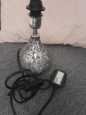 Mosaic Mirrored Electric Table / Bedside Lamp Stand With On/Off Switch (2761h)