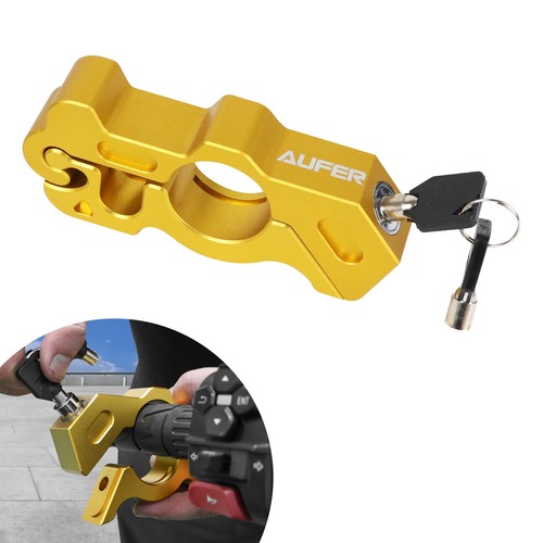 Gold motorcycle handlebar lock - motorcycle,