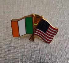 Irish and American pin badge