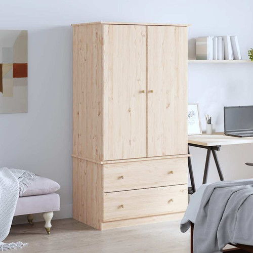 Wardrobe solid pine natural - pine,