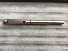 Vintage Parker 25 fountain pen, steel/blue trim, medium steel nib