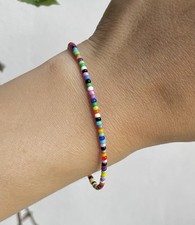 Colorful Boho Beaded Bracelet Handmade Ethnic Rainbow Summer Jewelry for Women