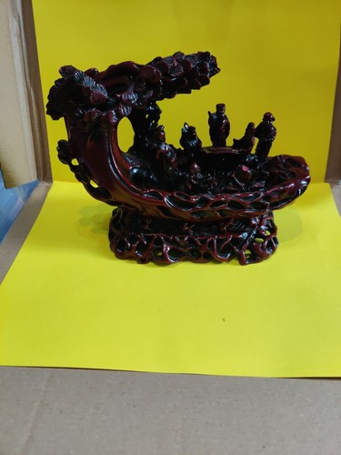 Chinese red cinnabar figurine - red,