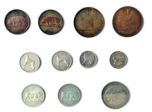 Collection irish coins - of,