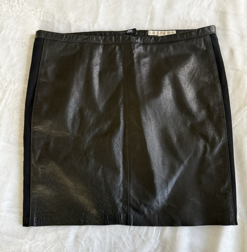 100 leather black mini - black, skirt