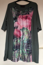 Women's Sempre Piu By Chalou Top Flower Print, XL, Pit to Pit 22.5", Polyester