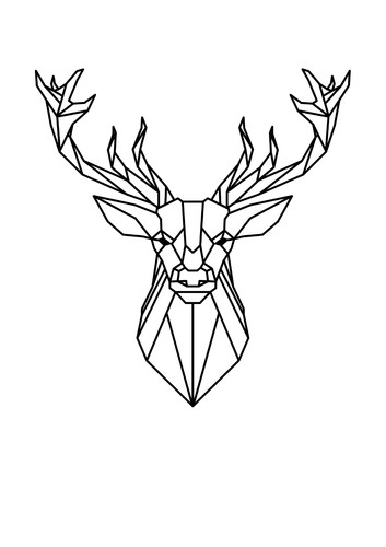Geometric stag decal sticker - geometric,