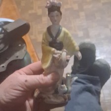 Ceramic Woman Figurine Yellow