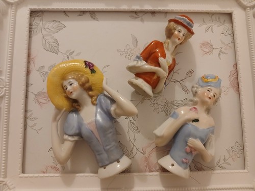 Vintage porcelain half dolls - vintage,