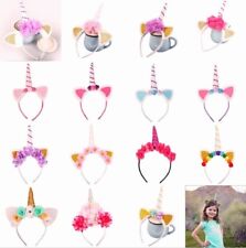 Unicorn Horn Headband Flower Glitter Metallic Party Cosplay Hair Accessory