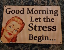 kitchen retro quote 1950's metal sign size 20cm x 15cm