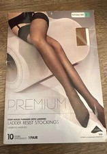 BHS Ladder Resist Stockings - 10 Denier Appearance, Size Large 