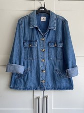 LOVELY BLUE SHORT DENIM JACKET by TU 100% COTTON (Size 16)