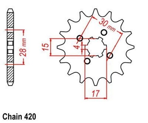 Pinion 17z pitch 420 - pinion, for
