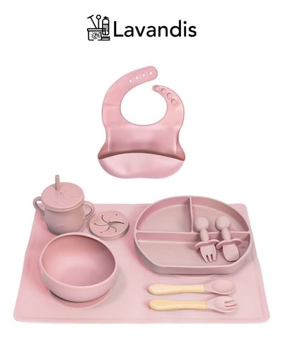 Silicone baby feeding set 9pcs - silicone,