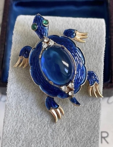 Trifari brooch turtle orient - trifari,