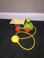Green & White Vintage 1970 Children’s Fisher Price Jiffy Dump Truck Pump Action