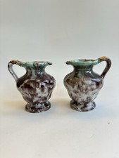 Vintage West Germany Small Pottery Pitcher Vase Jug Foreign 576