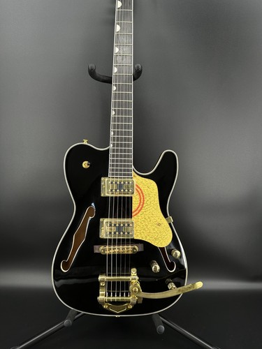 Black semi hollow tele - black, semi-hollow