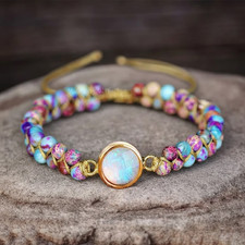 Natural Jasper Stone Braided