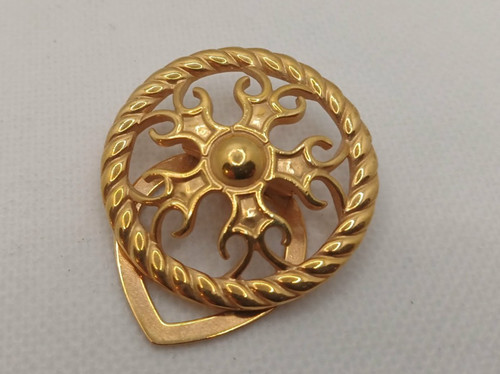 Vintage scarf clip brooch gold - vintage,