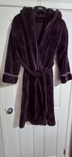 Ladies M & S Aubergine Dressing gown with hood size 8-10