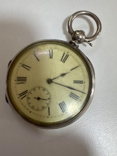 Antique solid silver key - silver, wind