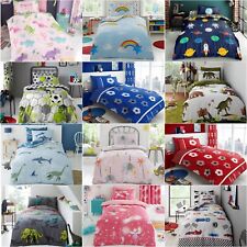 Kids Duvet Cover Set Children Boys Girls Bedding or Fitted Bed Sheet or Curtains