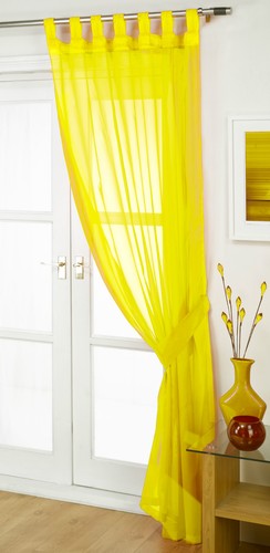 Plain voile curtain panel tab - plain,