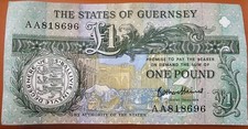 RARE CURRENCY: Guernsey £1 Bank Note - One Pound banknote - FREE P&P