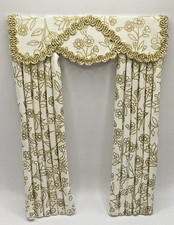 Dolls house curtains. Cream