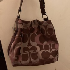 Coach Tote Monogram Handbag Shoulder  Brown 13”x14” large